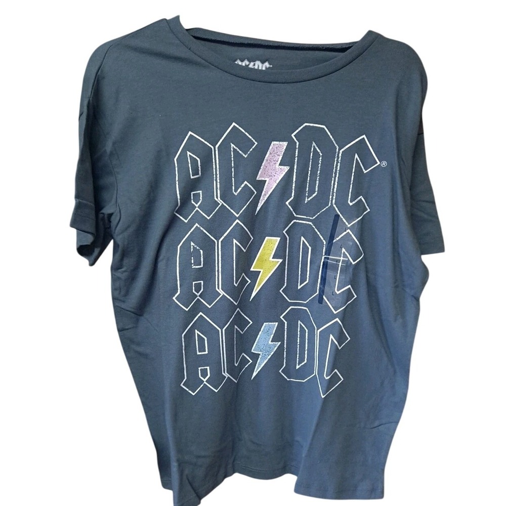 NWT Grayson‎ Threads Women's Size Large AC/DC Short Sleeve Graphic T-Shirt Gray
